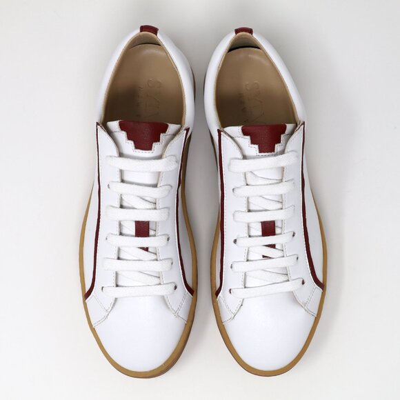 Sylven New York Mel Apple Leather Sneaker - White and Red Size 36 (US 6) - Picture 2 of 6